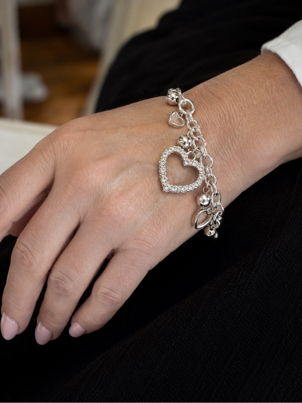 Silver Heart Charm Bracelet